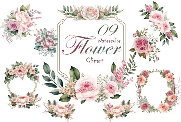 Download Pink Roses Watercolor Flower Clipart - Rose Collection