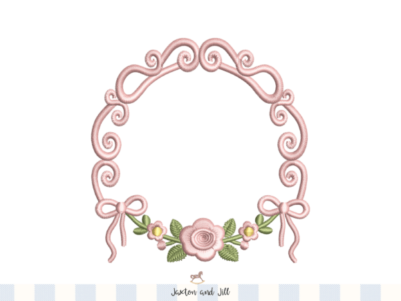Download Rose Embroidery Frame Design Monogram - Rose Collection