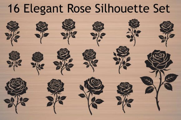 Download 16 Premium Rose Silhouette SVG Bundle - Premium Resources