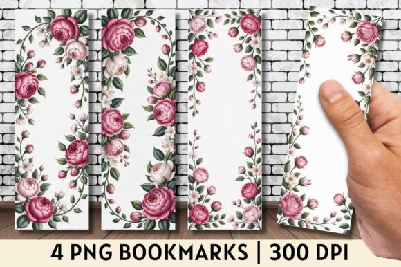 Download Pink Roses Floral Border Frame Bookmark - Rose Collection